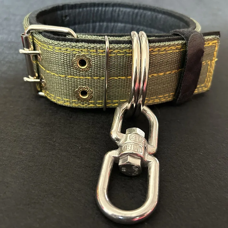 Collier Rembourré Anti-Torsion Anneau Pivotant Grand Chien