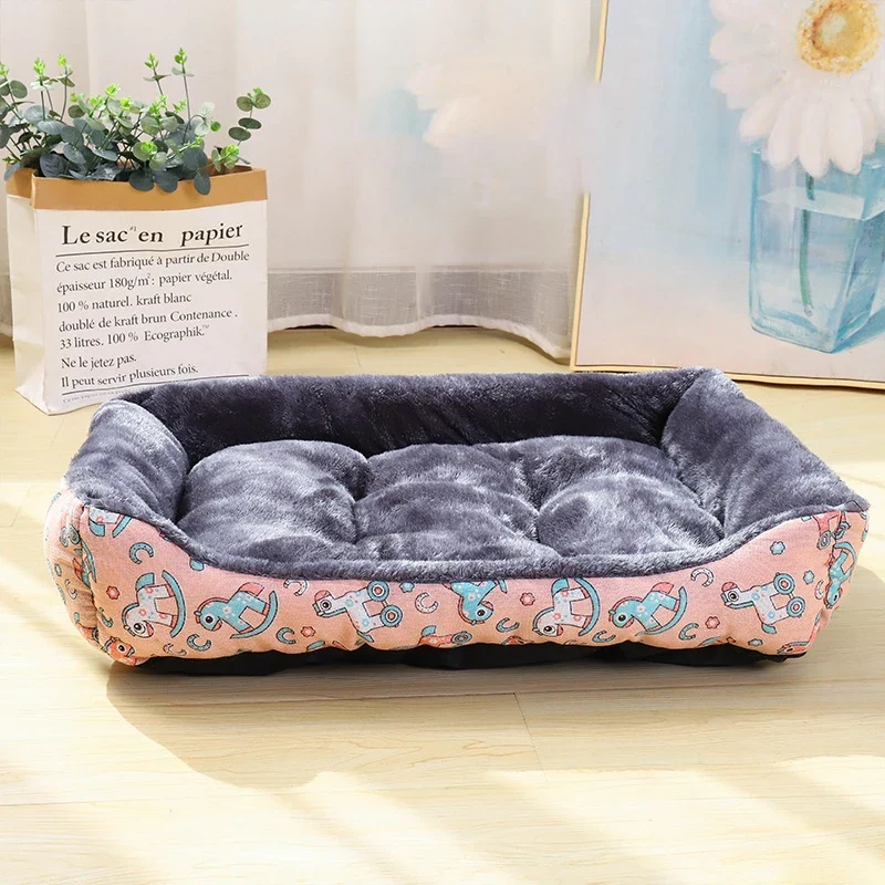 Panier Rectangulaire Peluche Bords Hauts pour Chien du S au 2XL