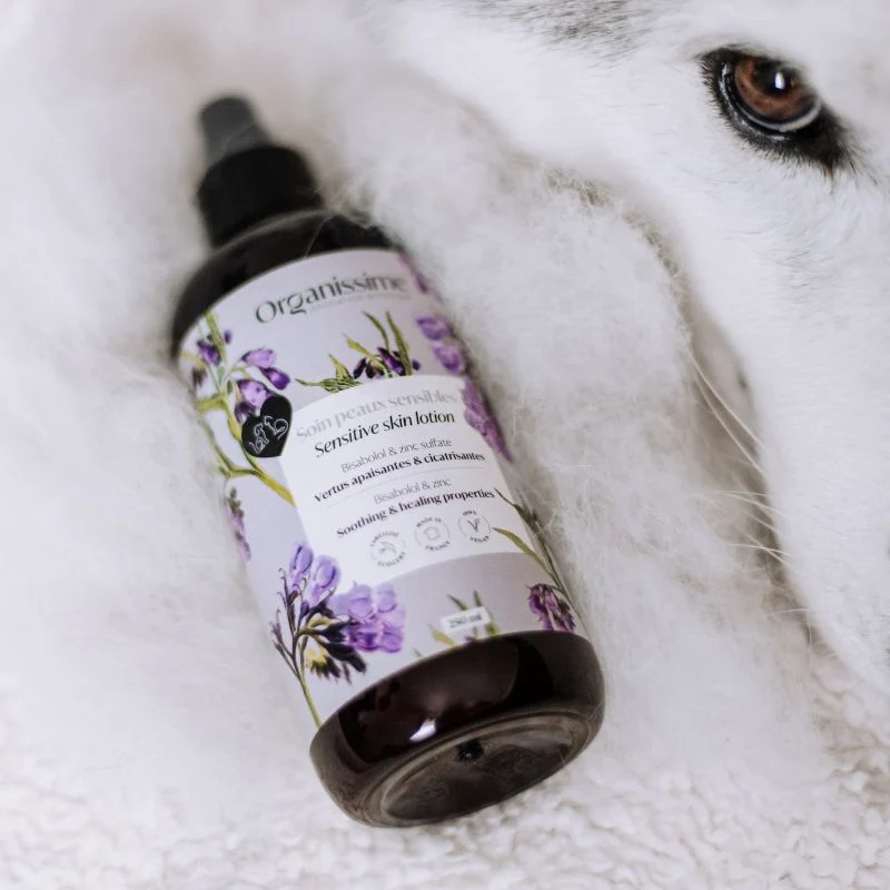 Soin peaux sensibles pour chien ou chat Organissime