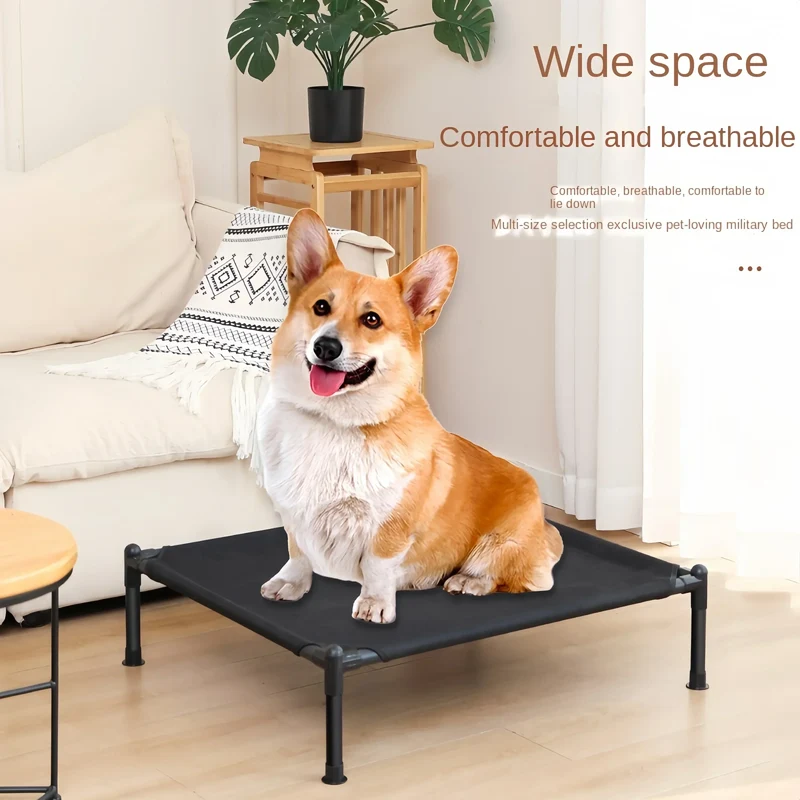 Lit Surélevé pour Chien Toile Respirante 4 Motifs 3 Tailles
