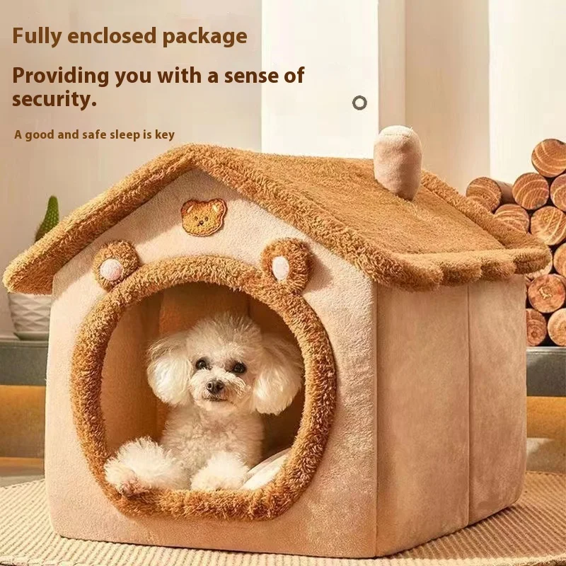 Niche d'Intérieur pour Petit Chien Maison Douce Toutes Saisons