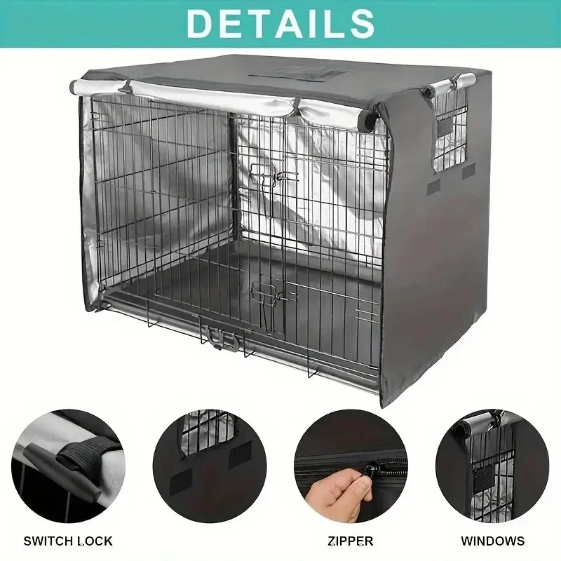 Housse pour Cage de Chien Noire Grande Taille 5 Formats