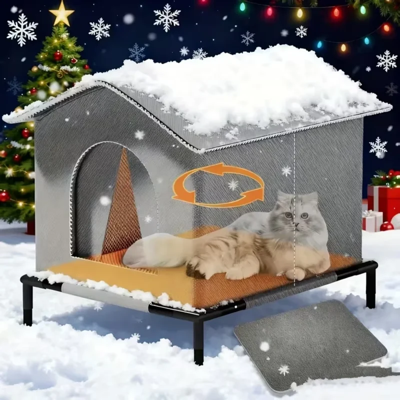 Niche d'Extérieur Isolée Surélevée pour Petit Chien et Chat