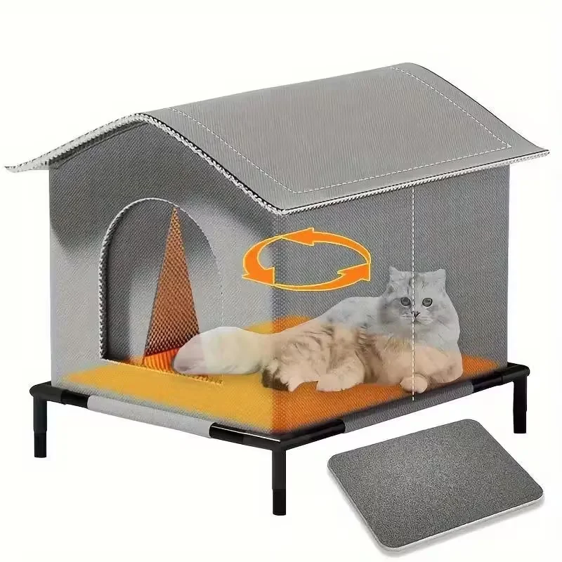 Niche d'Extérieur Isolée Surélevée pour Petit Chien et Chat