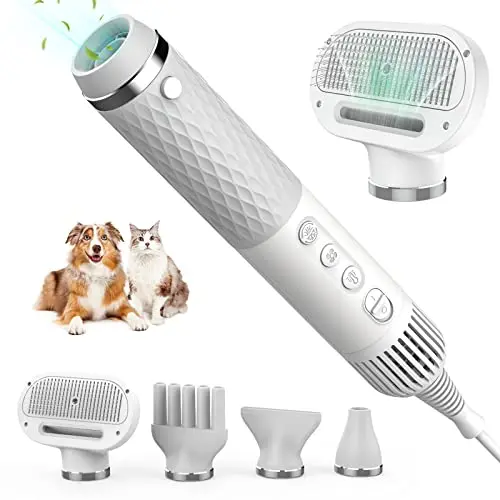 Souffleur de Toilettage Sèche-Poil Portable 5 en 1 avec Brosse