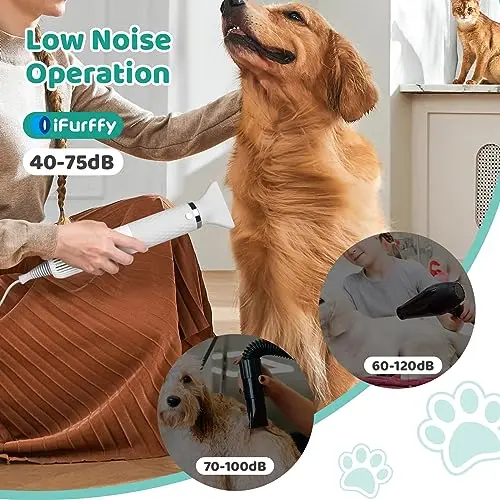 Souffleur de Toilettage Sèche-Poil Portable 5 en 1 avec Brosse