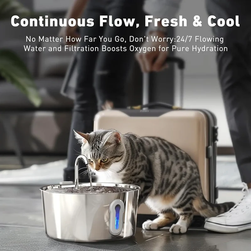 Fontaine à Eau Inox 4 L Bec Robinet pour Chien