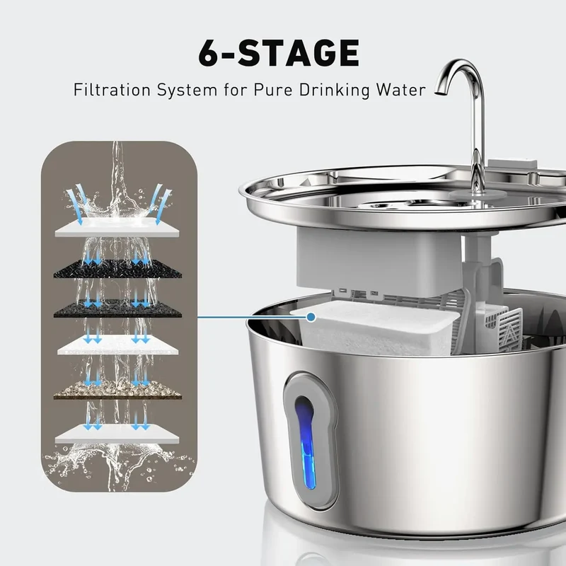 Fontaine à Eau Inox 4 L Bec Robinet pour Chien