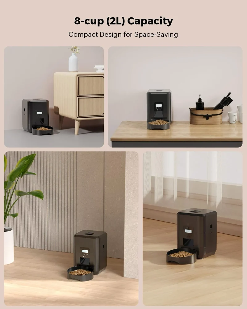 Distributeur de Croquettes Compact 2 L WiFi Programmable