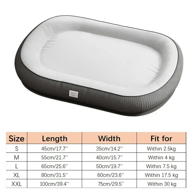 Panier Ovale Bord Texturé pour Chien du S au 2XL