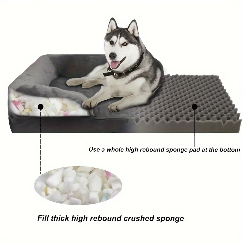 Panier Orthopédique Grand Chien Mousse de Soutien Déhoussable