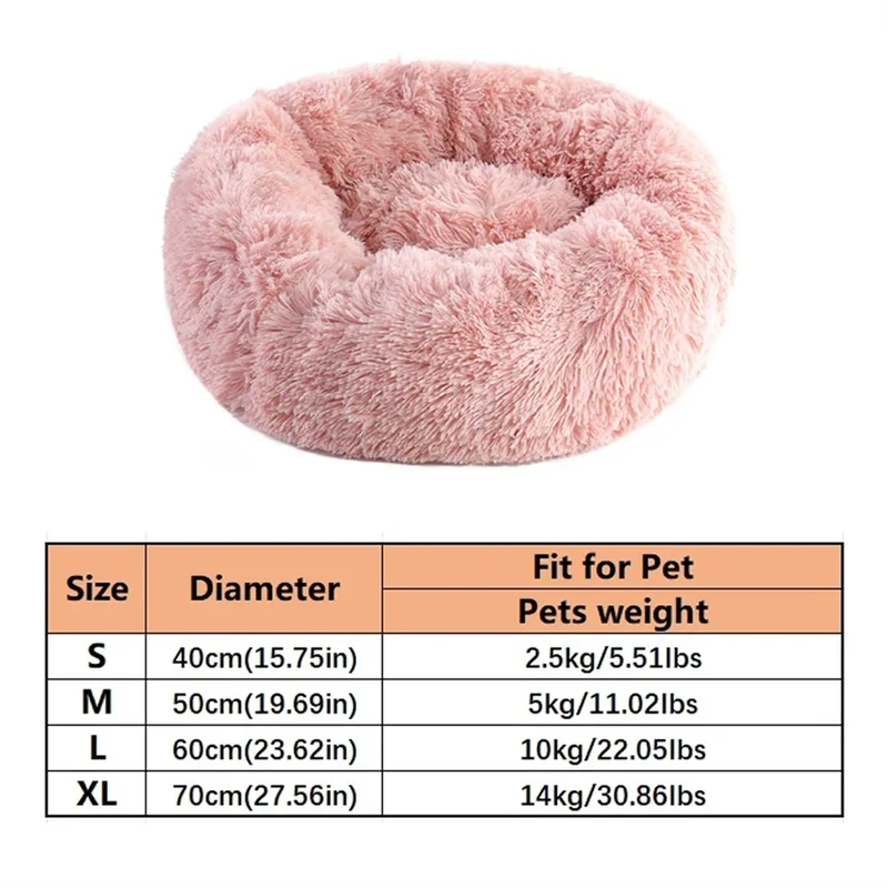 Panier Donut Fausse Fourrure pour Petit et Moyen Chien