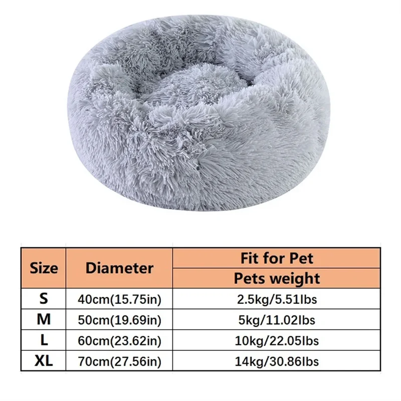 Panier Donut Fausse Fourrure pour Petit et Moyen Chien