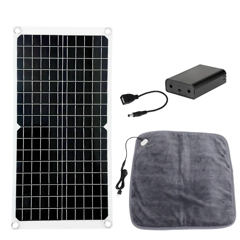 Coussin Chauffant Solaire Portable pour Chien Batterie Intégrée