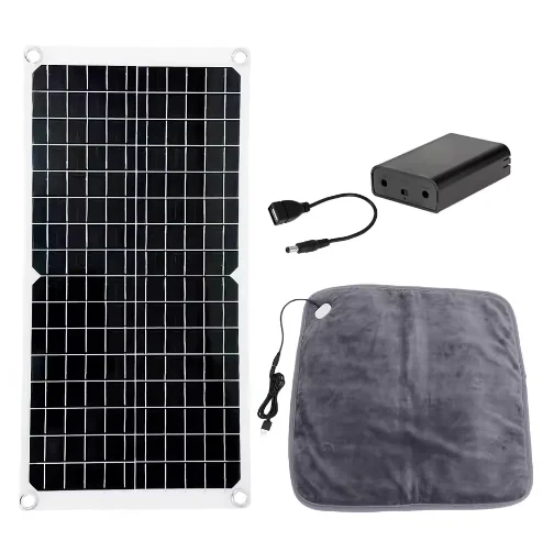 Coussin Chauffant Solaire Portable pour Chien Batterie Intégrée