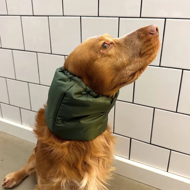 SNOOD HIVER WATERPROOF ET FOURRÉ POUR CHIEN - KAKI ET ROSE