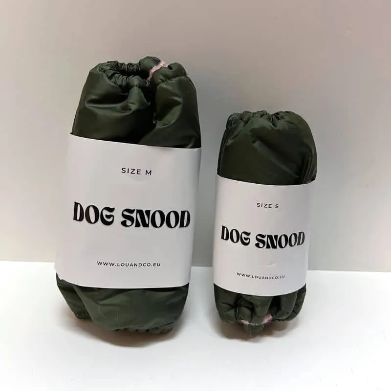 SNOOD HIVER WATERPROOF ET FOURRÉ POUR CHIEN - KAKI ET ROSE