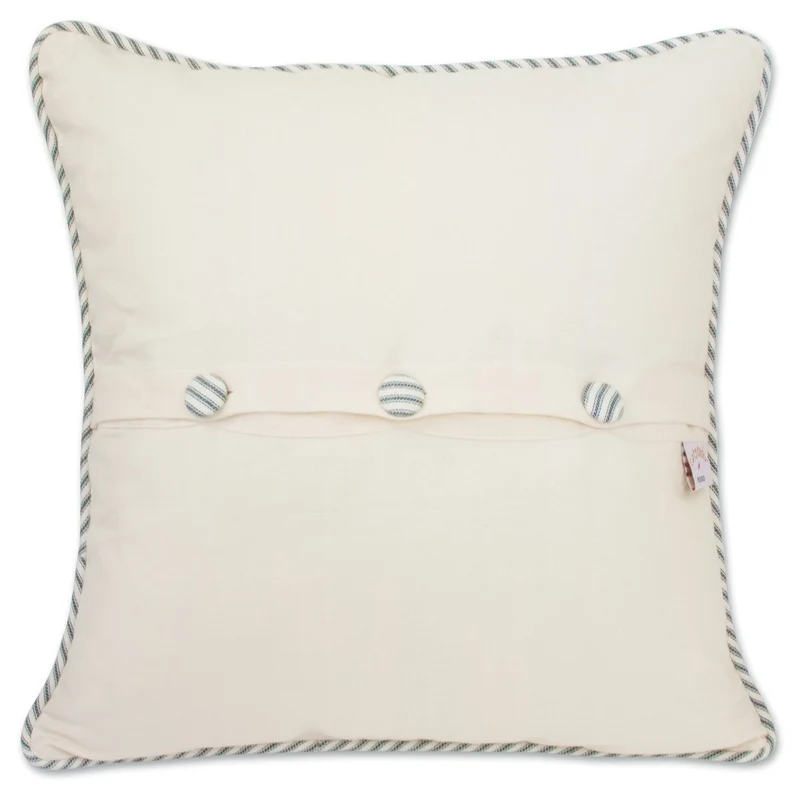 Cape Cod Embroidered CatStudio Pillow