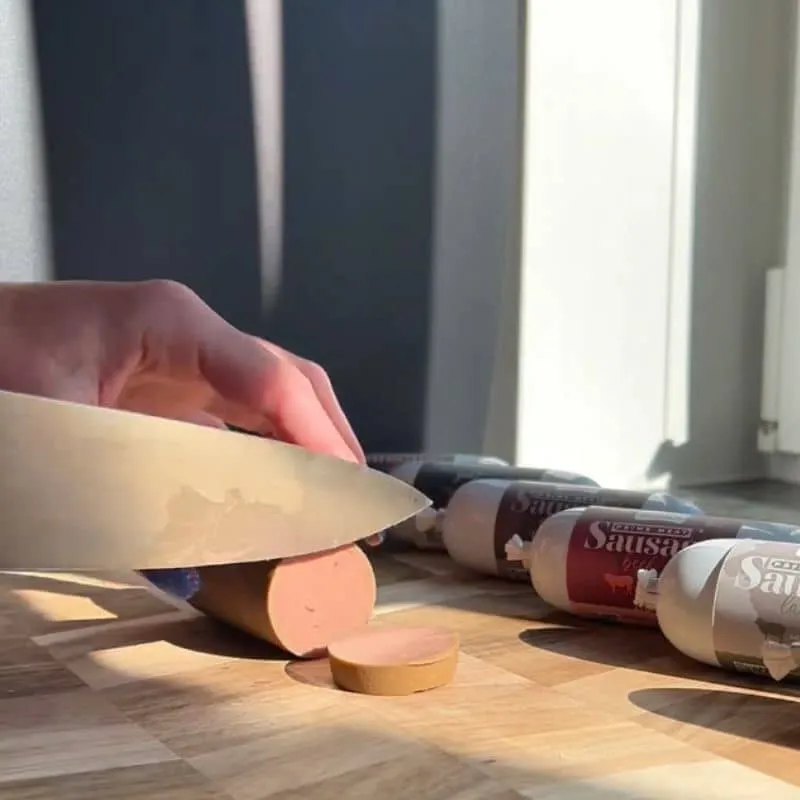 PÂTÉE FERME POUR CHIEN - SAUCISSE DE RÉCOMPENSE (CANARD, BOEUF, AGNEAU, DINDE OU SAUMON)