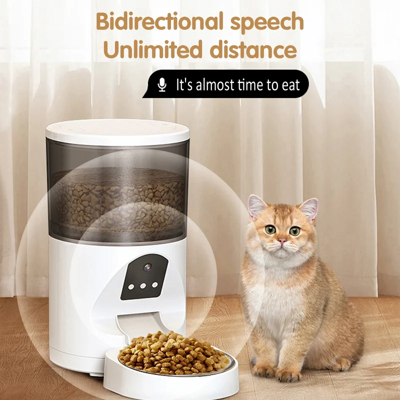Distributeur de Croquettes 6 L Caméra HD Audio Bidirectionnel