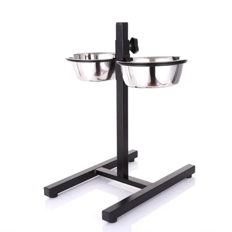 Gamelle Surélevée Réglable Double Bol Inox sur Pied