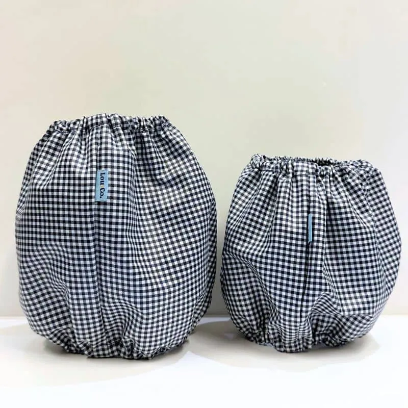 SNOOD WATERPROOF POUR CHIEN - VICHY MARINE ET BLANC