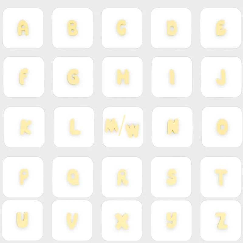 CHARMS SILICONE POUR PERSONNALISER ACCESSOIRE CHIEN - ALPHABET LILAS & JAUNE
