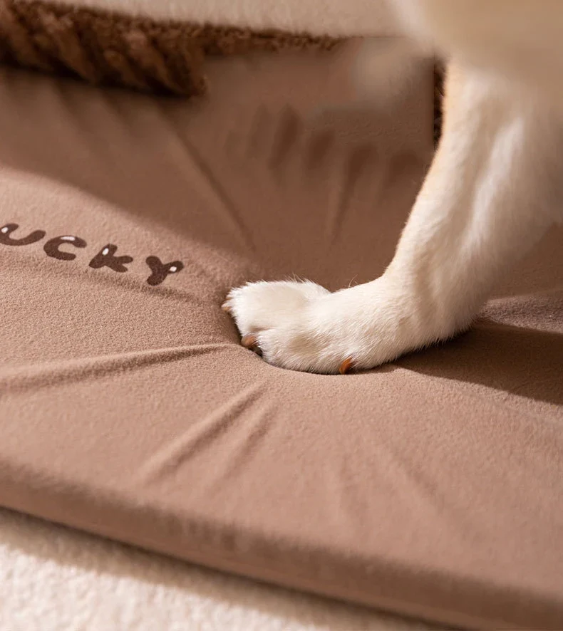 Niche d'Intérieur pour Chien Cabane Polaire avec Tapis Antidérapant