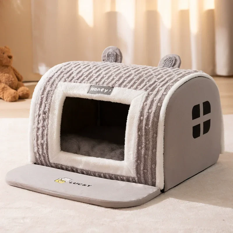 Niche d'Intérieur pour Chien Cabane Polaire avec Tapis Antidérapant
