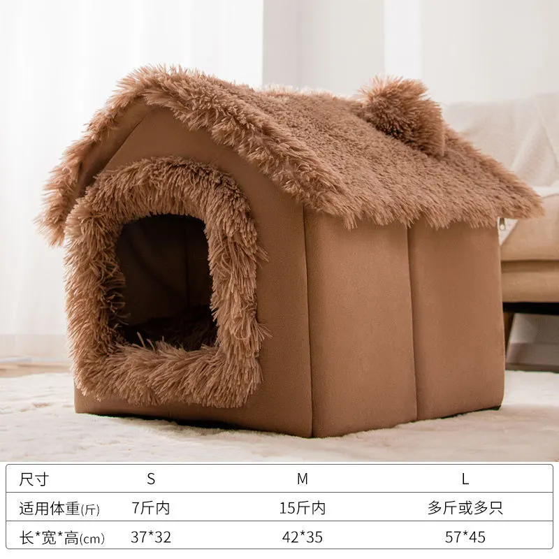 Niche d'Intérieur pour Chien Moelleuse à Toit Doux 6 Coloris