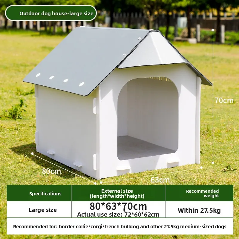 Niche Chien Extérieur en Plastique Ventilée 3 Tailles