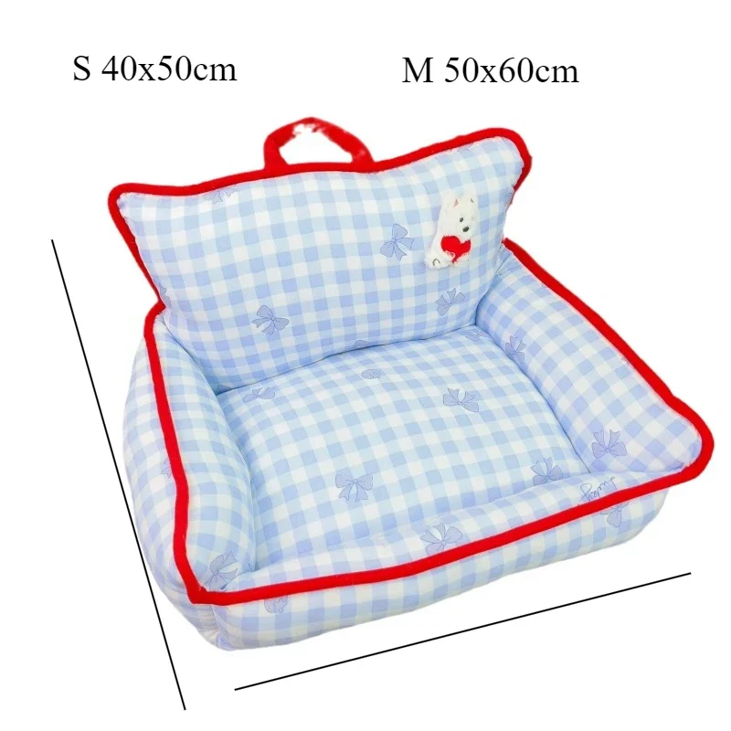 Canapé pour Chien Motif Vichy Automne Hiver 50x60 cm