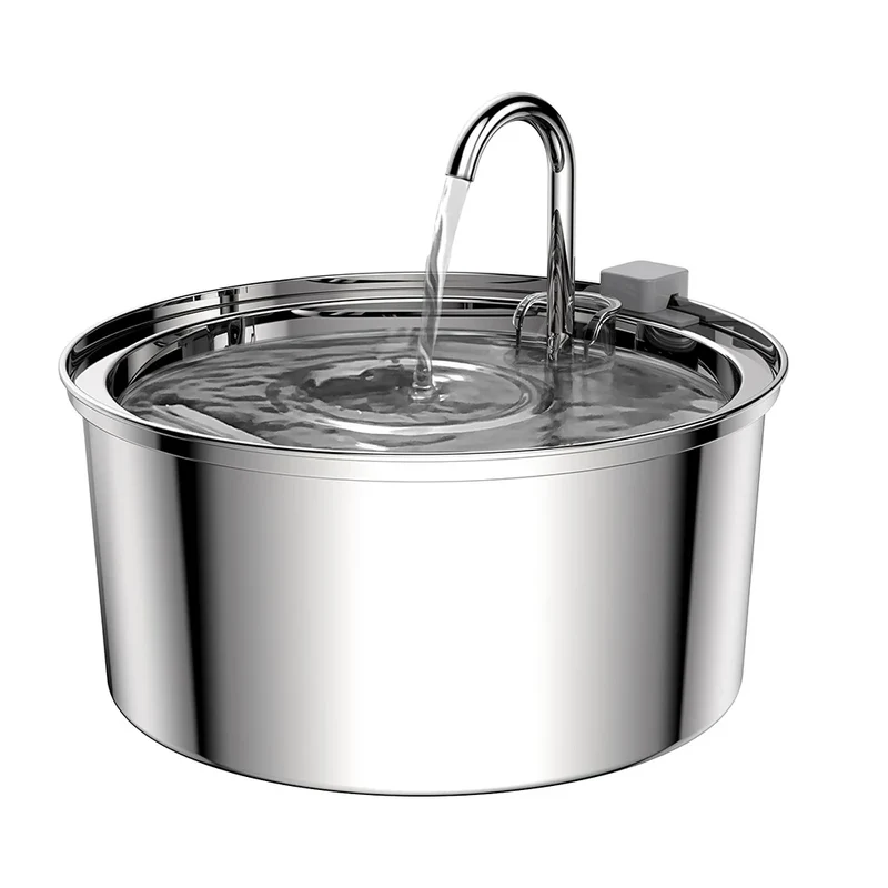 Fontaine à Eau Chien Inox 7 L Fenêtre Niveau d'Eau