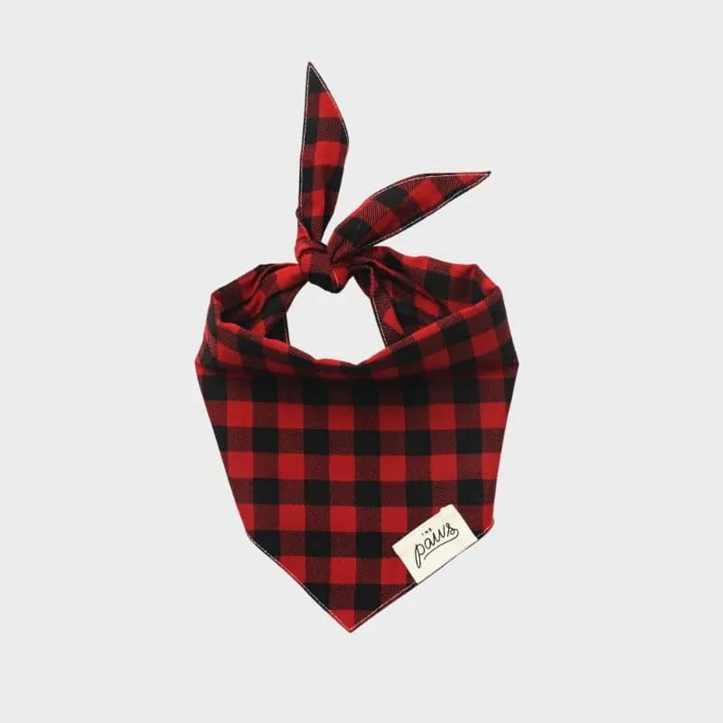 BANDANA POUR CHIEN - CARREAUX BUCHERON ROUGE "WHISKEY"
