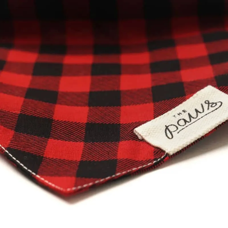 BANDANA POUR CHIEN - CARREAUX BUCHERON ROUGE "WHISKEY"