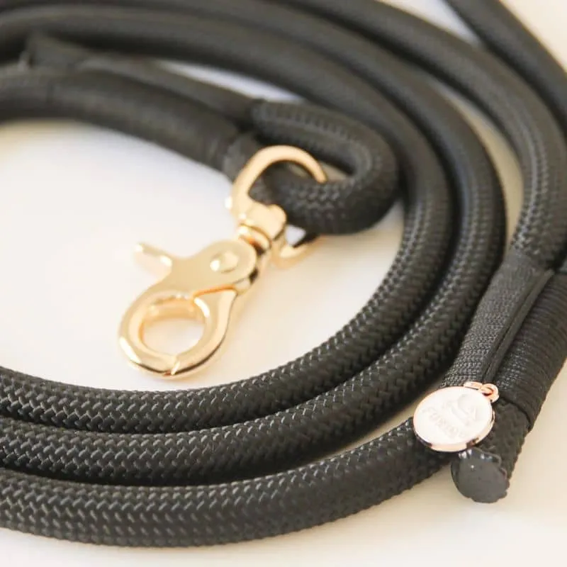 LAISSE EN CORDE POUR CHIEN - NOIR