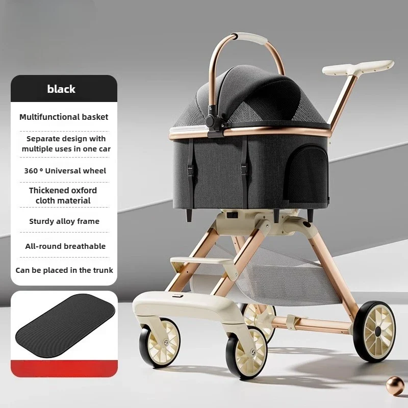Poussette Chien Nacelle Amovible Pliable Voyage