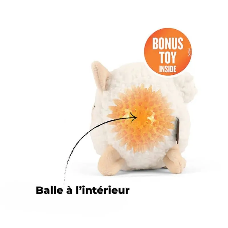 PELUCHE AVEC BALLE PICOTS POUR CHIEN - MOUTON 🐑