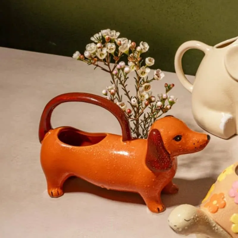 ARROSOIR EN CÉRAMIQUE - CHIEN TECKEL