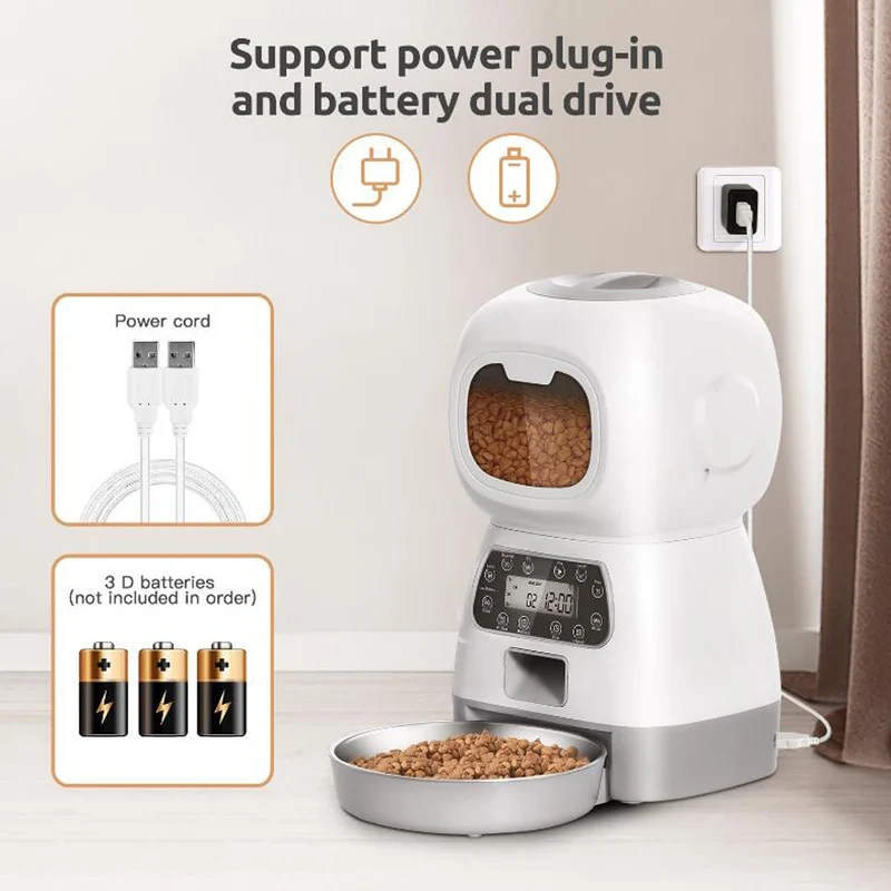 Distributeur de Croquettes WiFi 3,5 L Enregistreur Vocal