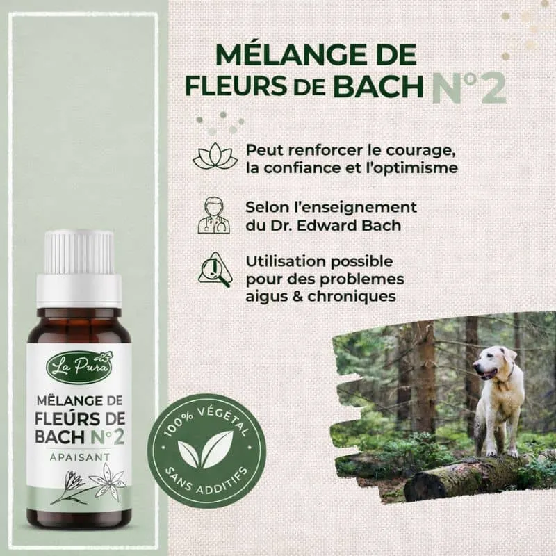 MÉLANGE DE FLEURS DE BACH POUR CHIEN ET CHAT N°2 - CONFIANCE & ASSURANCE