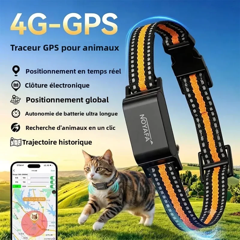 Collier GPS 4G Chien Clôture Virtuelle jusqu'à 54 kg