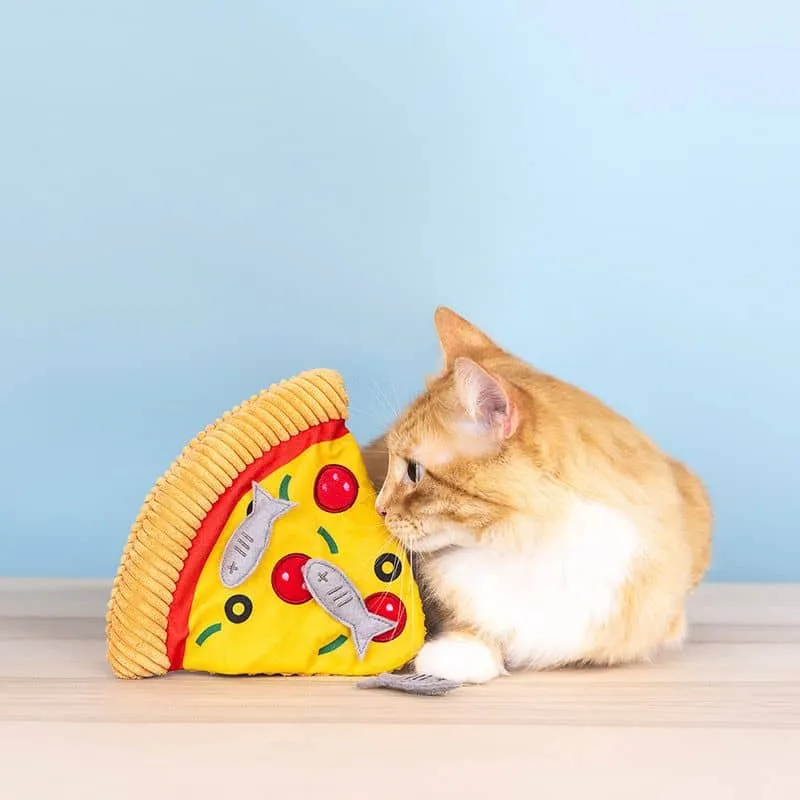 JOUET POUR CHAT À L’HERBE À CHAT - PIZZA AUX ANCHOIS 🍕