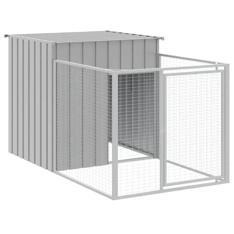 Niche Chien Acier Galvanisé Chenil Extensible 110x405x110 cm