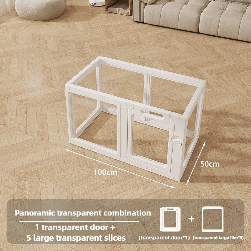 Clôture Anti-Fugue Transparente pour Chien Hauteur 60 cm