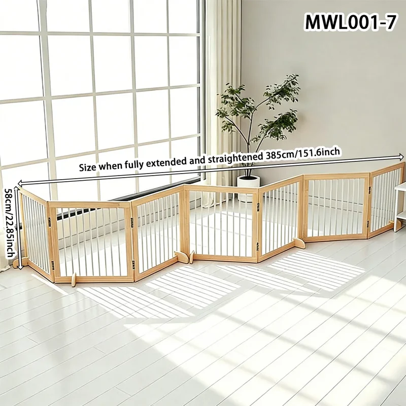 Barrière Pliable en Bois pour Chien Sans Perçage 58 cm