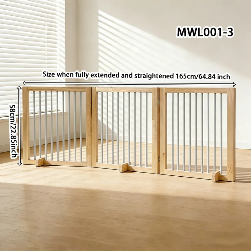 Barrière Pliable en Bois pour Chien Sans Perçage 58 cm
