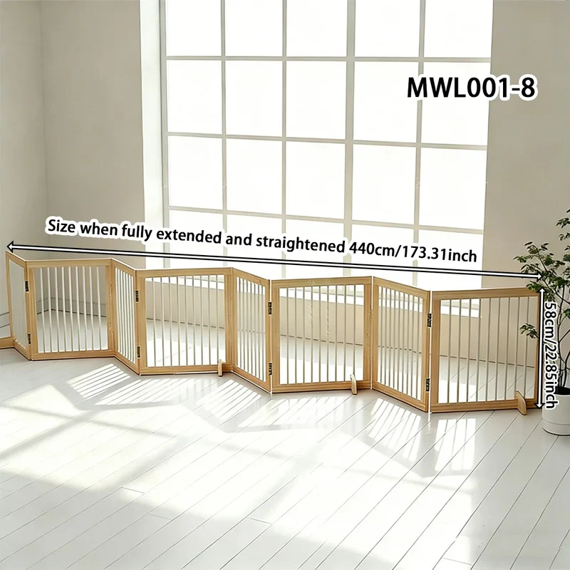 Barrière Pliable en Bois pour Chien Sans Perçage 58 cm