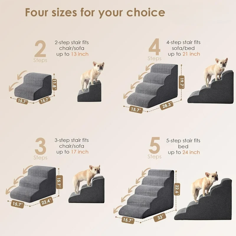 Escalier pour Chien Lavable 6 Tailles 30-50 cm Intérieur