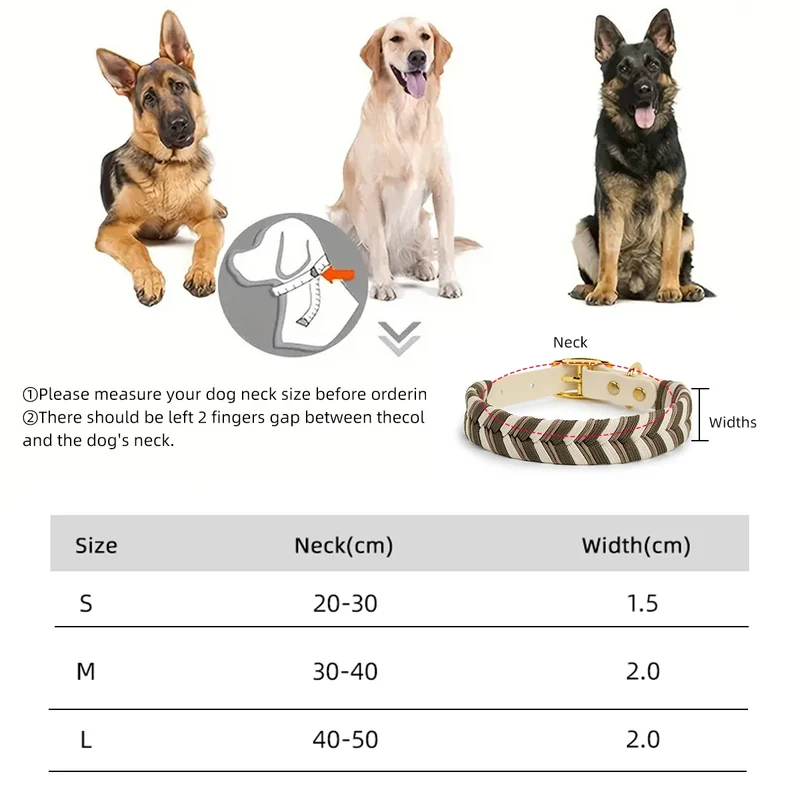 Collier Tressé Coloré Fait Main pour Grand Chien
